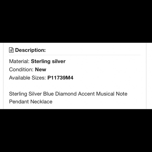 New Diamond music note necklace 925 - Picture 4 of 4
